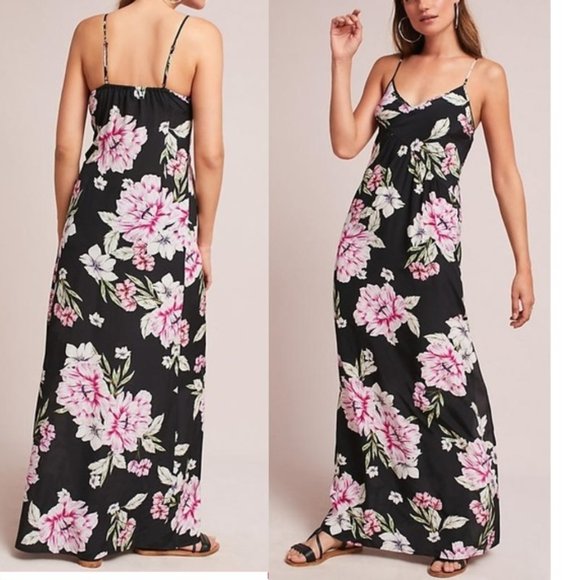 NEW Anthropologie Bold Blooms Maxi Dress